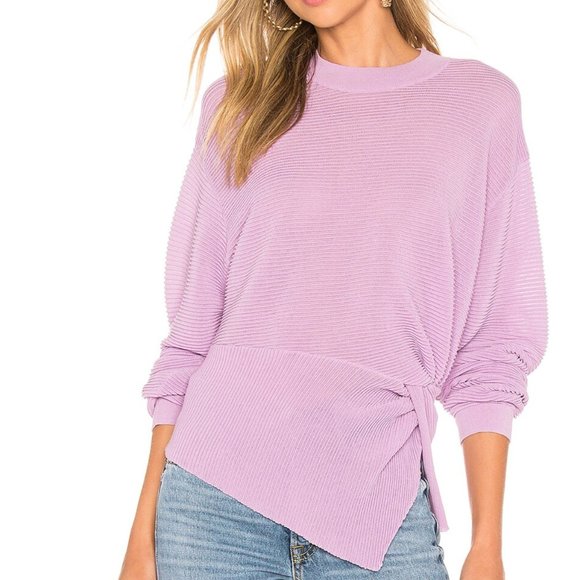 Michelle Mason Long Sleeve Twist Sweater in Lilac Sz SP - Picture 1 of 10